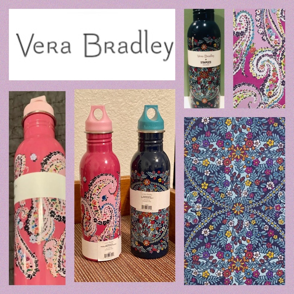 Vera Bradley water bottles NWT. $25 each or 2/$40